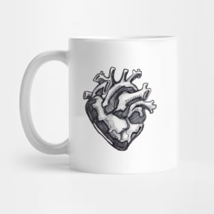 Human heart ink drawing Mug